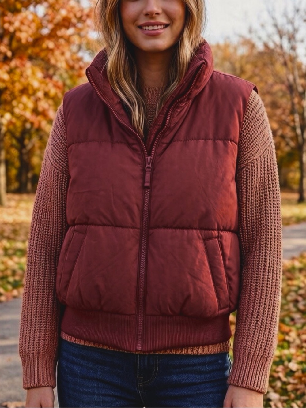 Aeropostale woman’s Burgundy Puffer Vest- XS